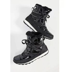 COPY - Sorel Whitney Short Lace Patent Black Boots 6.5